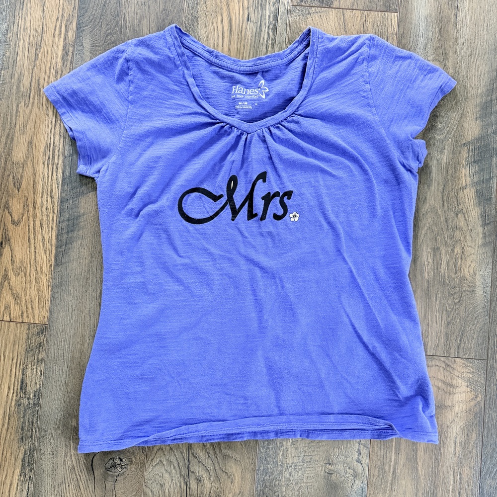 Hanes Bridal gift ideas wifey Mrs. purple tshirt